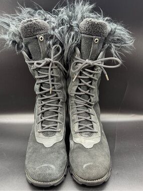 Womens Columbia Suede Winter Boots Ersalass Edge Waterproof Faux Fur Size 10 M